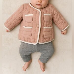 Shabby Chic Pink Quilted Jacket for Kids